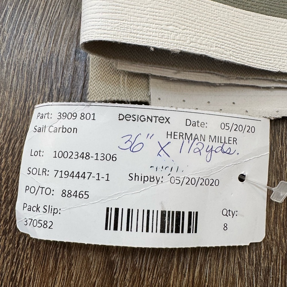 Designtex Herman Miller Sail Carbon pleather upholstery fabric - Picture 5 of 6